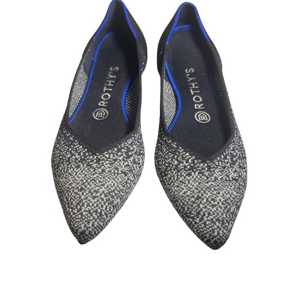 Rothy's Shoes - Rothy's Womens 8 The Point Metallic Ballet Flats Black Knit Stary Night Retired